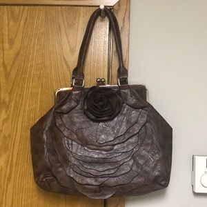 Faux leather flower purse